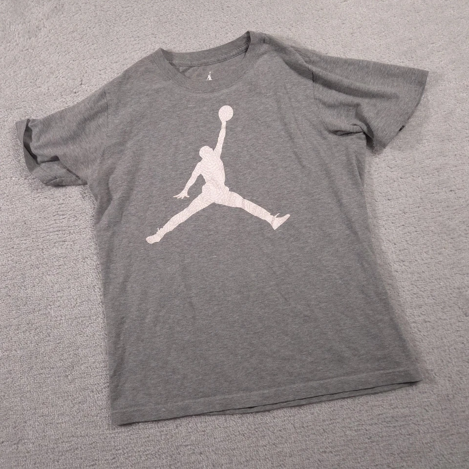 Jordan Shirt Youth Large Gray Jumpman Basketball Tee 12-13 Years Boys Athletic - Image 2 of 4