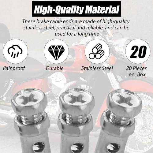 20pcs Universal 1/8" Clutch Brake Throttle Cable Ends, Go Kart Throttle Cable - Afbeelding 4 van 7