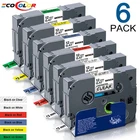 6PK Label Maker Tape 12mm Laminated fit for Brother P-Touch TZ TZe-231 PT-D210