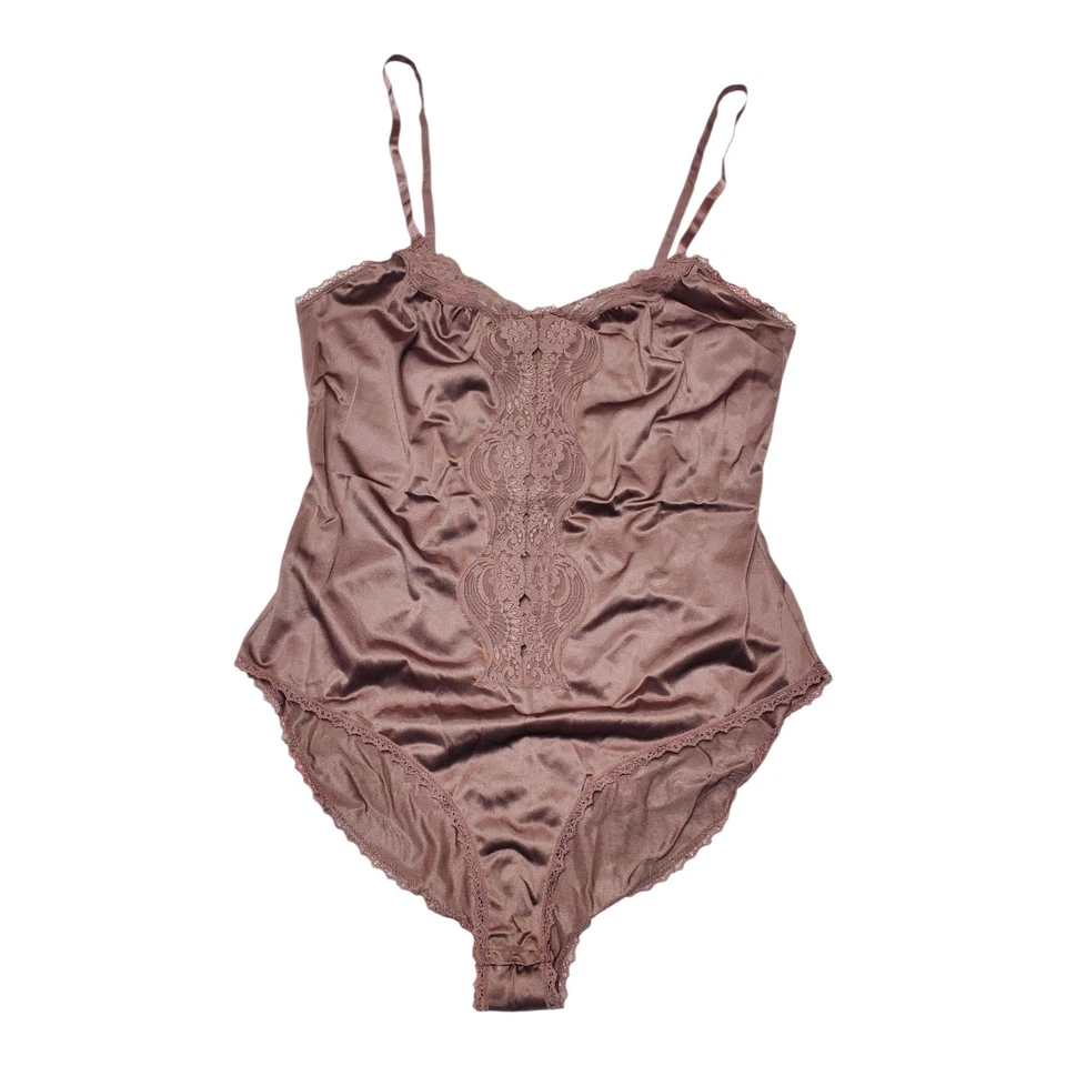 JCPENNEY Lencería Body Satinado Encaje Ribete Talla 34 Peluche Cierre a Presión  Foto 2 de 4