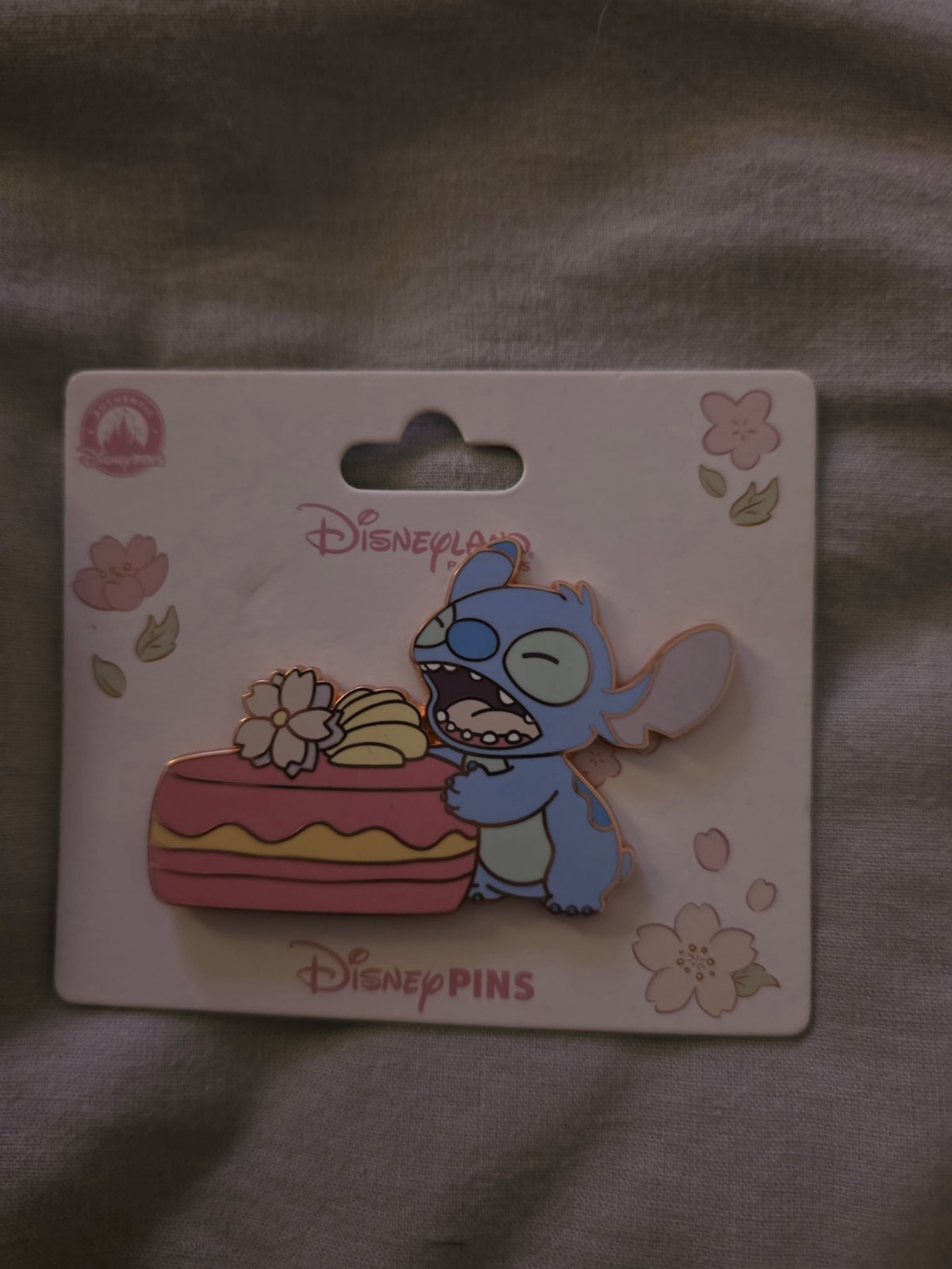 Disneyland Paris Stitch Pin Disney Cherry Blossom Sakura Cake Macaron DLP DLRP
