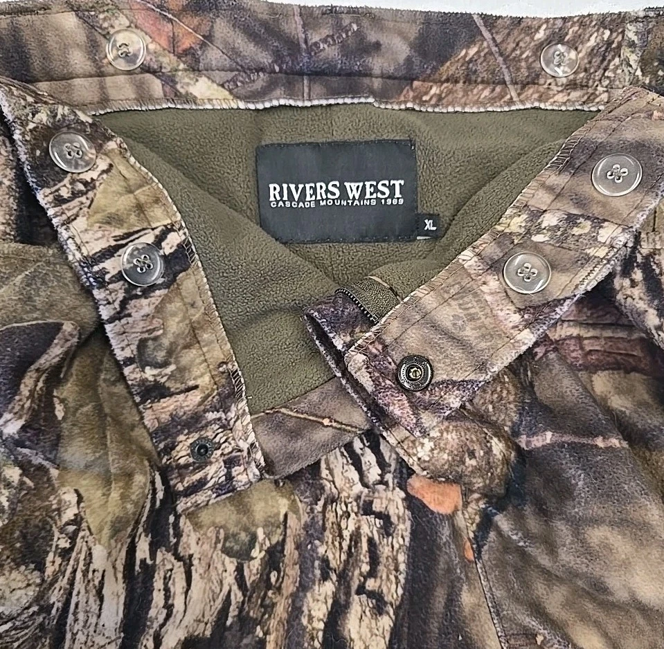 Rivers West Mens Camo Pants Sz XL Advanced Waterproof Fleece Mossy Oak Hunting - Image 4 of 4