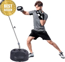 Punching Bag w Stand Fast Bounceback Height Adjustable for Boxing Training