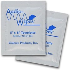 Audio Wipes 100 Individually Wrapped Cleaning Wipes Alcohol-Free, Fast-Dr...