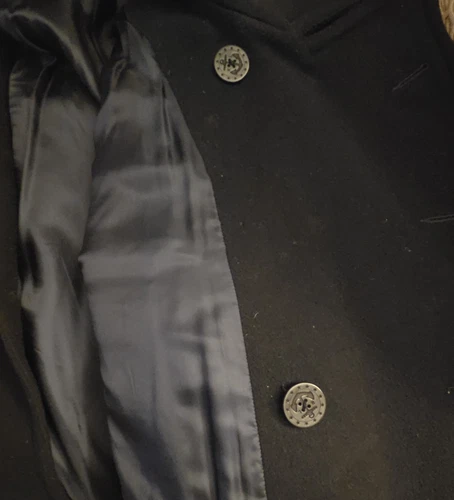 Polo Ralph Lauren Jacket Mens XLT Navy Peacoat Heavy Wool Double Breasted NICE! image 5