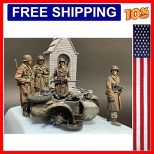 1/35 Scale Die-Cast Resin Figure Model Kit WWII US Infantry MG Team Winter Se...