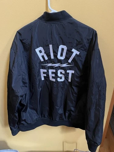 Riot Fest 2024 Black Bomber Jacket, Size 2XL image 2