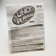 Uno Flash Instructions Only 2007 Replacement Pieces Parts Rules