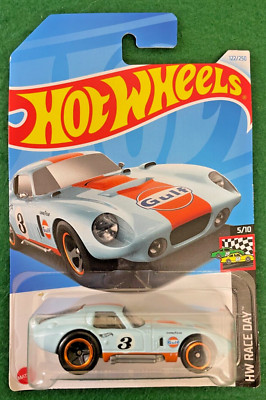 HOT WHEELS SHELBY COBRA DAYTONA COUPE HW RACE DAY GULF MINT ON LONG CARD 110