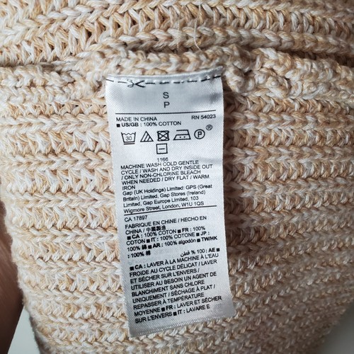 Gap Open Cardigan Maglione Gilet Donna Piccolo Avena Marrone Spiaggia Costa Classico - Foto 4 di 10