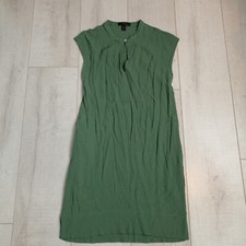 J.Crew Pocket Shift Dress Cap Sleeve Olive Army Green Shirttail Hem pxxs  t5