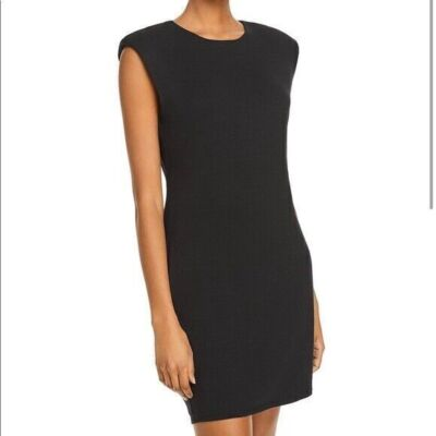#ad Aqua Dress Black Shoulder Pad Mini Women Sz M NEW NWT 562 $13.60