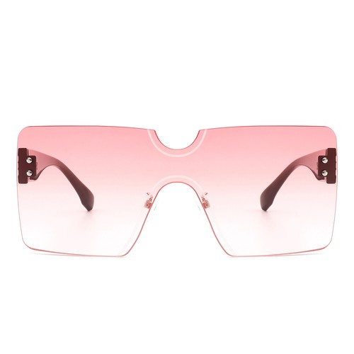 Oversized Square Fashion Sunglasses - Unisex Retro Flat Top Rimless Large Gafas - Picture 19 of 26