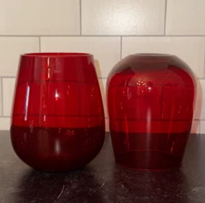 2 Lenox Tuscany Harvest Collection Stemless Red Wine Tumbler Glasses
