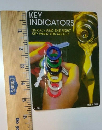 Vtg House Key Indicators Colored Covers Labels Finders Caps Tags ICI12774 NOS - Picture 3 of 5
