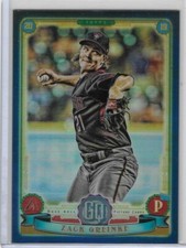 2019 Topps Gypsy Queen Chrome Box Topper Indigo Refractors Zack Greinke /150 