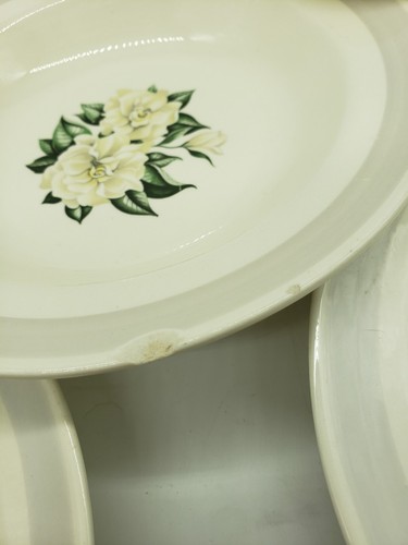 Homer Laughlin Nautilus Gardenia Gray Band Rimmed Soup (4) T3 - Picture 3 of 3