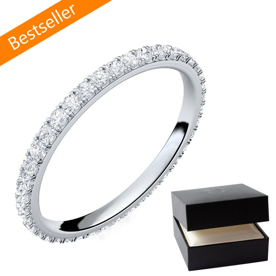 Verlobungsring Silber 925 Solitärring Zirkonia Stein 💎 Damenring Memory Ring - Bild 2 von 4