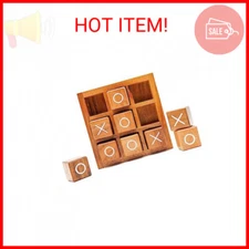 BSIRI Wooden XO Blocks (L) Tic Tac Toe Board Games - Ideal for Kids Games, Famil