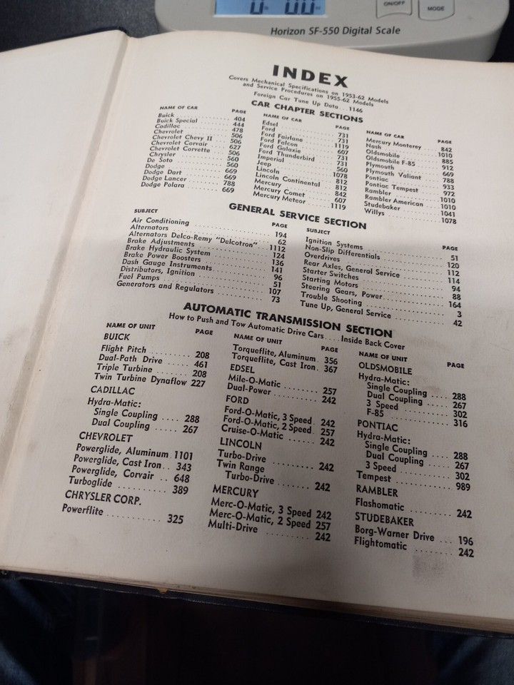 Motor's Auto Repair Manual 1962 25th Edition First Printing