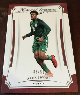 2018 Panini National Treasures Alex Iwobi #68 Nigeria #33/50