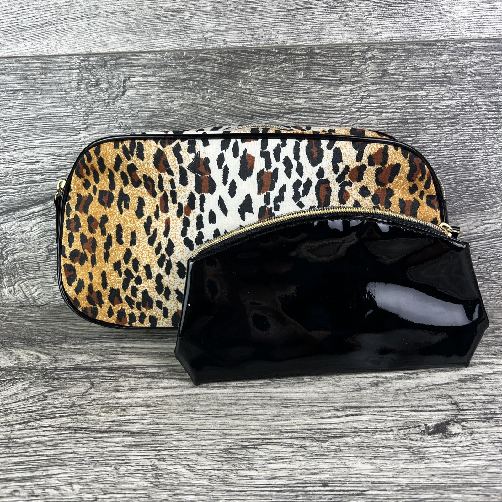 Leopard Cheetah Animal Print Makeup Bag w/ Zipper gift set eBay
