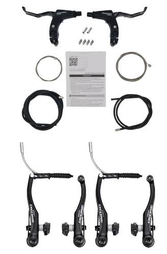 Shimano V-Brake Brake Set Levers Deore BL-T611 BR-T 610 with Cable Sleeve Black