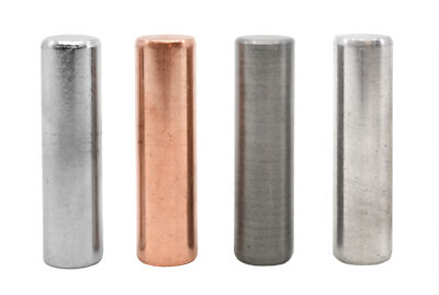 4pc Metal Cylinder Set - Aluminum, Zinc, Copper & Steel - 1.5x0.4''- Eisco Labs