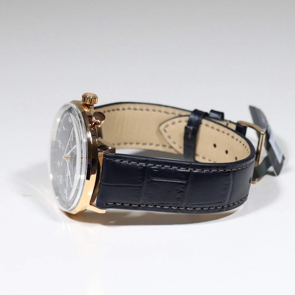 Zeppelin Hindenburg Rose Gold Tone Blue Dial Men's Watch 7038-3 LZ129 - Image 4 of 4