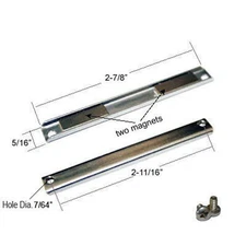 Shower Door Replacement Magnet w/ Screws - 2-7/8" long