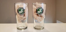 BROOKLYN BREWERY PINT GLASS TULIP STYLE LOGO 16 Oz SET OF 2 EUC