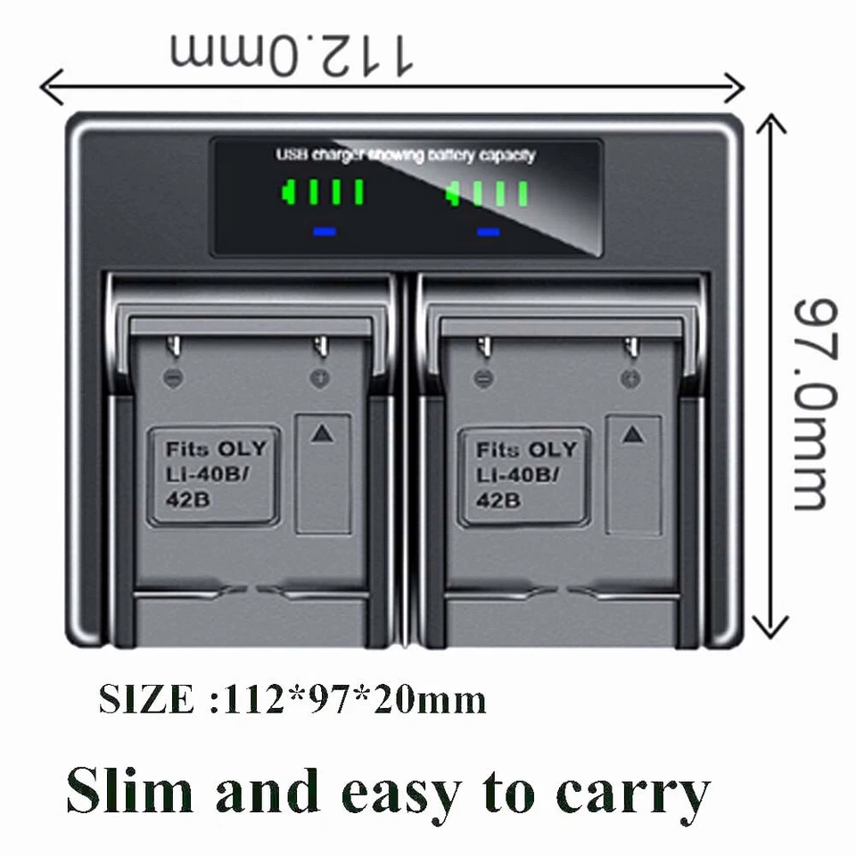 Dual Battery Charger For GE GB-10 E1045W E1055W E1255W E1276W E1410SW E1450W - Image 4 of 4