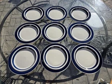 Arabia Anemone Rimmed Salad Plates Mid Century Modern Set Of 9