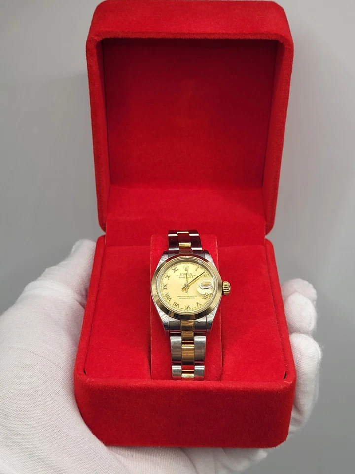 [Почти как новый] Rolex Datejust 18K золото SS шампанское римские женские часы 69163 7,5» - Изображение 2 из 4