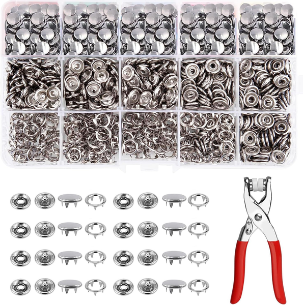 Druckknopf Set Jersey DruckknöPfe Metall Mit Zange 200Sets Feste | KnöPfe Werkze-image