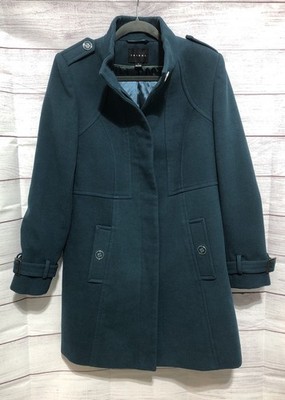 TRIBAL Women s Dark Teal Poly/Rayon Pea Coat Sz 8 EUC