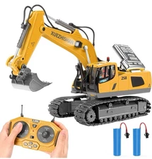 Remote Control Excavator, Toys for Boys Age 6-12, Rechargeable 2.4ghZ  11 CH RC