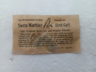 Vintage 1950s Famous ''Wonderful Double Throat'' - Swiss Warbler Bird Animal Call!