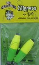 Betts M0BW-SF-2YG 2" Weighted Crappie Slippers Spinning Float 2CT