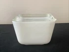 Vintage Pyrex Unmarked True Opal White 501 Refrigerator Dish with Lid