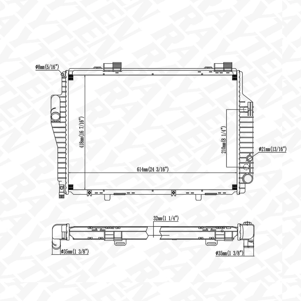 2651 Aluminium Radiator for Mercedes-Benz SLK32 CLK55 C43 AMG Chrysler Crossfire Foto 2 de 4