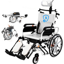 3-in-1 Wheelchair for Adults, Reclining / Transport Wheelchair, Tilts up to 180