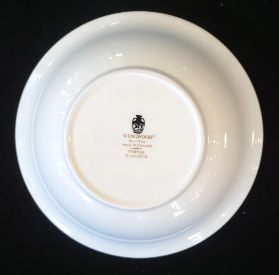 Hermoso cuenco de cereal Wedgwood formal platino cupé Foto 3 de 3