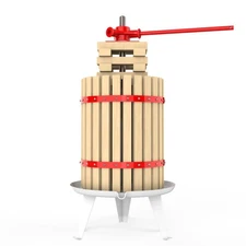 EJWOX 4.75 Gallon Fruit and Wine Press, Manual Cider Juice Maker with Solid Beec