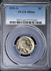 1931-S 5C Buffalo Nickel PCGS MS64