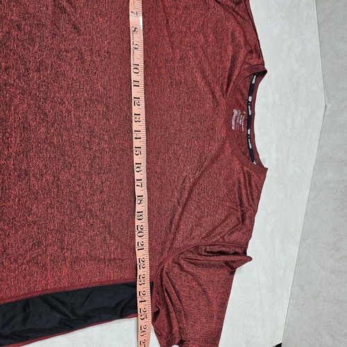 Tek Gear DryTek Red Black Mens XXL Tall Activewear Shirt Pre-owned - Picture 3 of 8