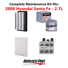 2008 Hyundai Santa Fe 2.7L Complete Cabin, Air & Oil Filter Kit (5W-20)