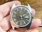 Vintage Timex Viscount with Camo Dial Automatic Date Wristwatch AS IS