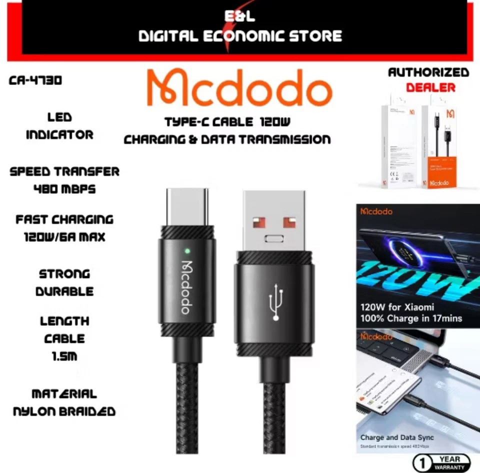 MCDODO DATA CABLE IPHONE,TYPE-C & MICROUSB - Image 3 of 3