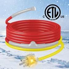 Pipe Heating Cable – 120V 7W/FT, Thermostat, ETL Listed, Energy-Saving & Easy In